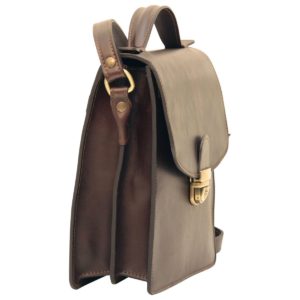 Seitenansicht Classica Ledertasche dunkelbraun