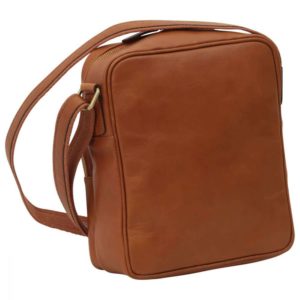 Rückseite kleine Laptoptasche aus Leder kolonial