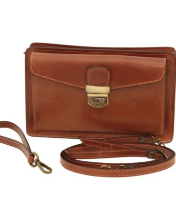Braune Clutch aus Leder