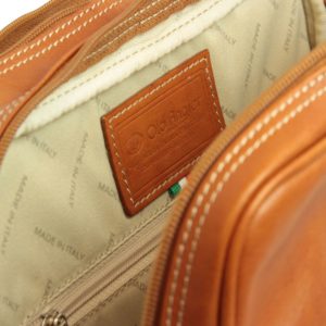 Nahansicht Leder City Rucksack Kolonial